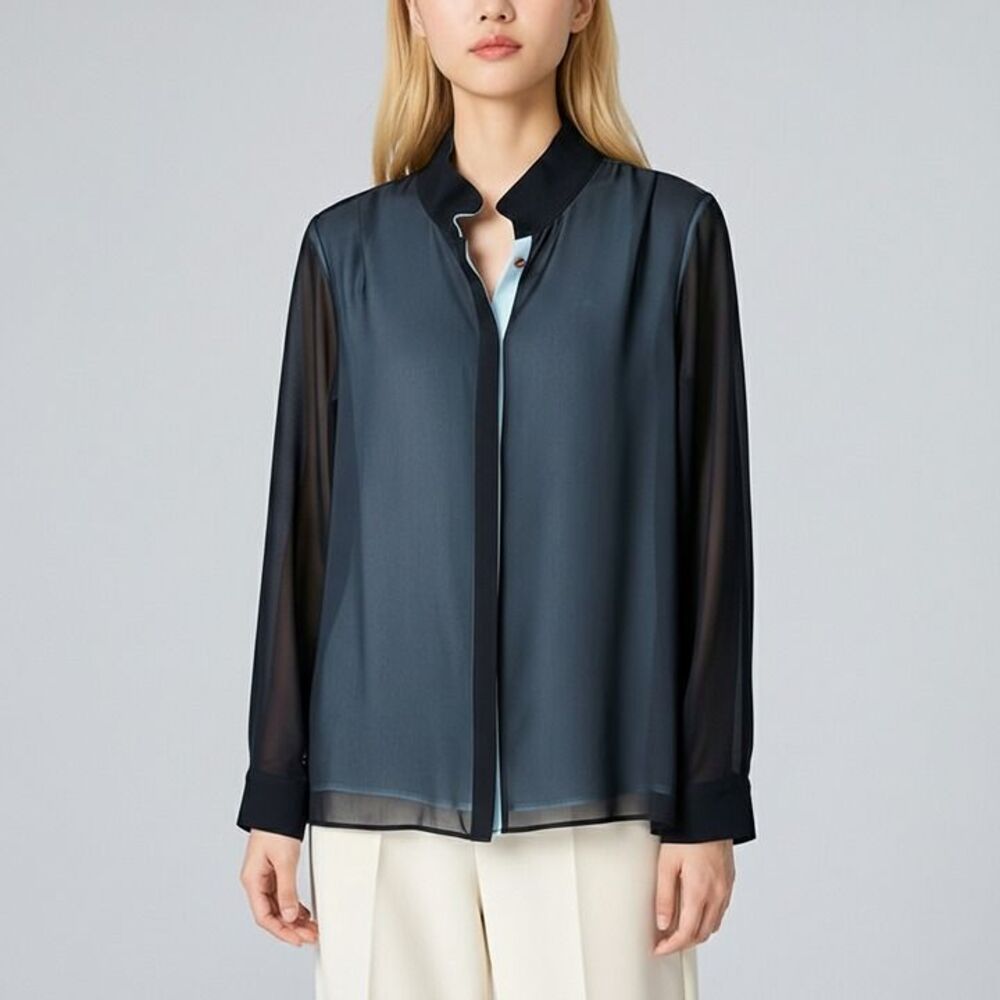 Carlisle Black 100% Silk Blouse Size 4